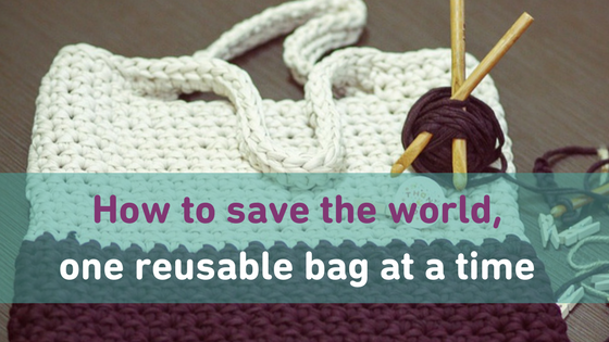 crochet save the earth bag