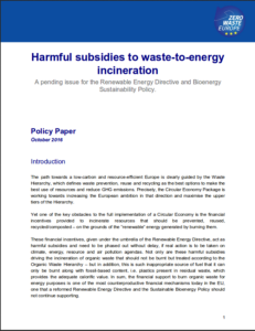 Harmful subsidies to waste-to-energy incineration