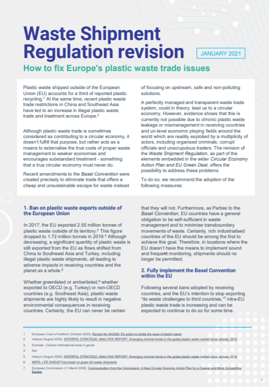 Waste Shipment Regulation revision