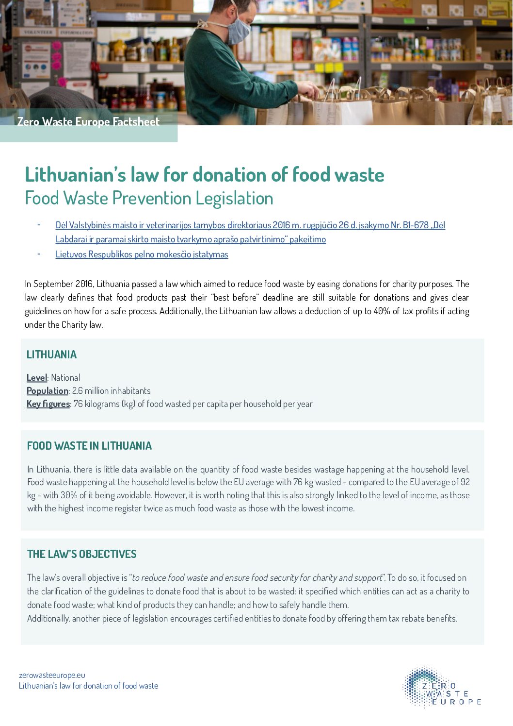 Lithuania’s law for donation of food waste