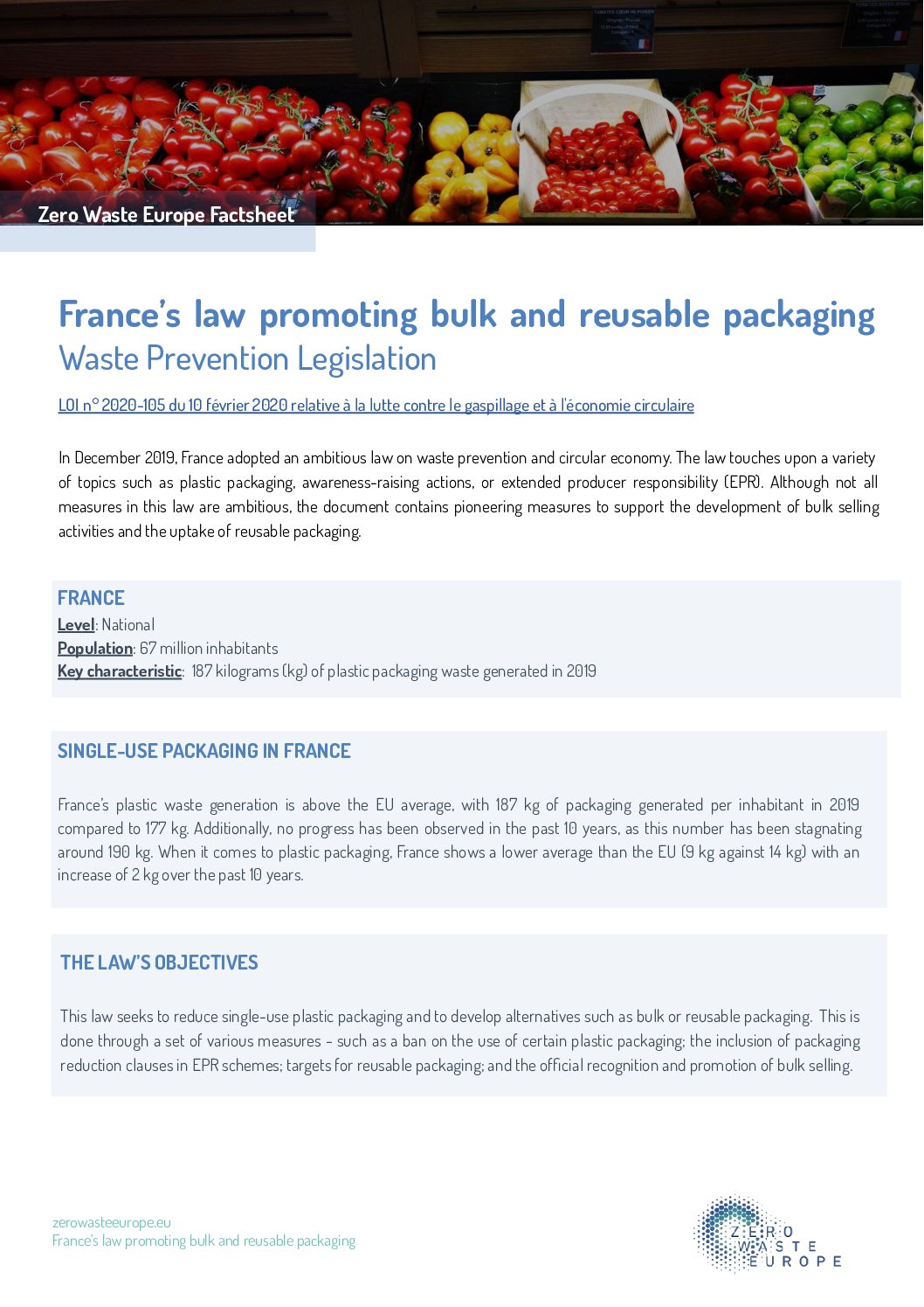 France’s law promoting bulk and reusable packaging