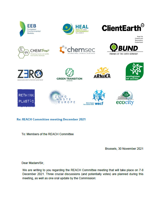 Joint NGO letter to the REACH Committee