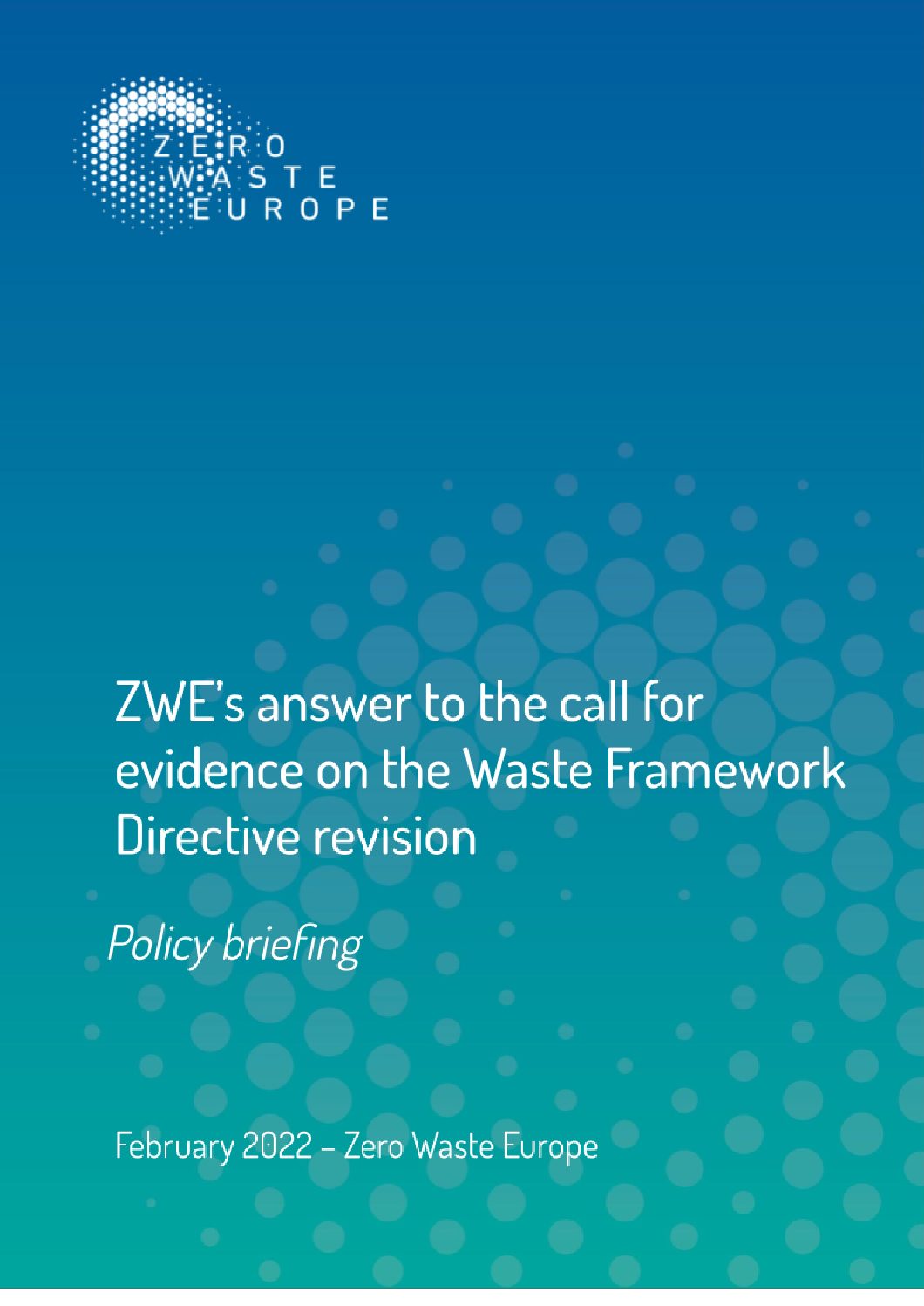 ZWE’s answer to the call for evidence on the Waste Framework Directive revision