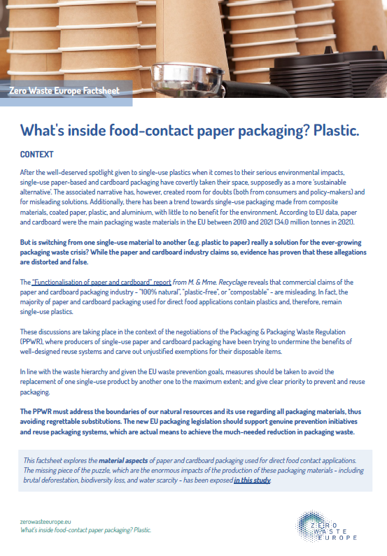 What’s inside food-contact paper packaging? Plastic.