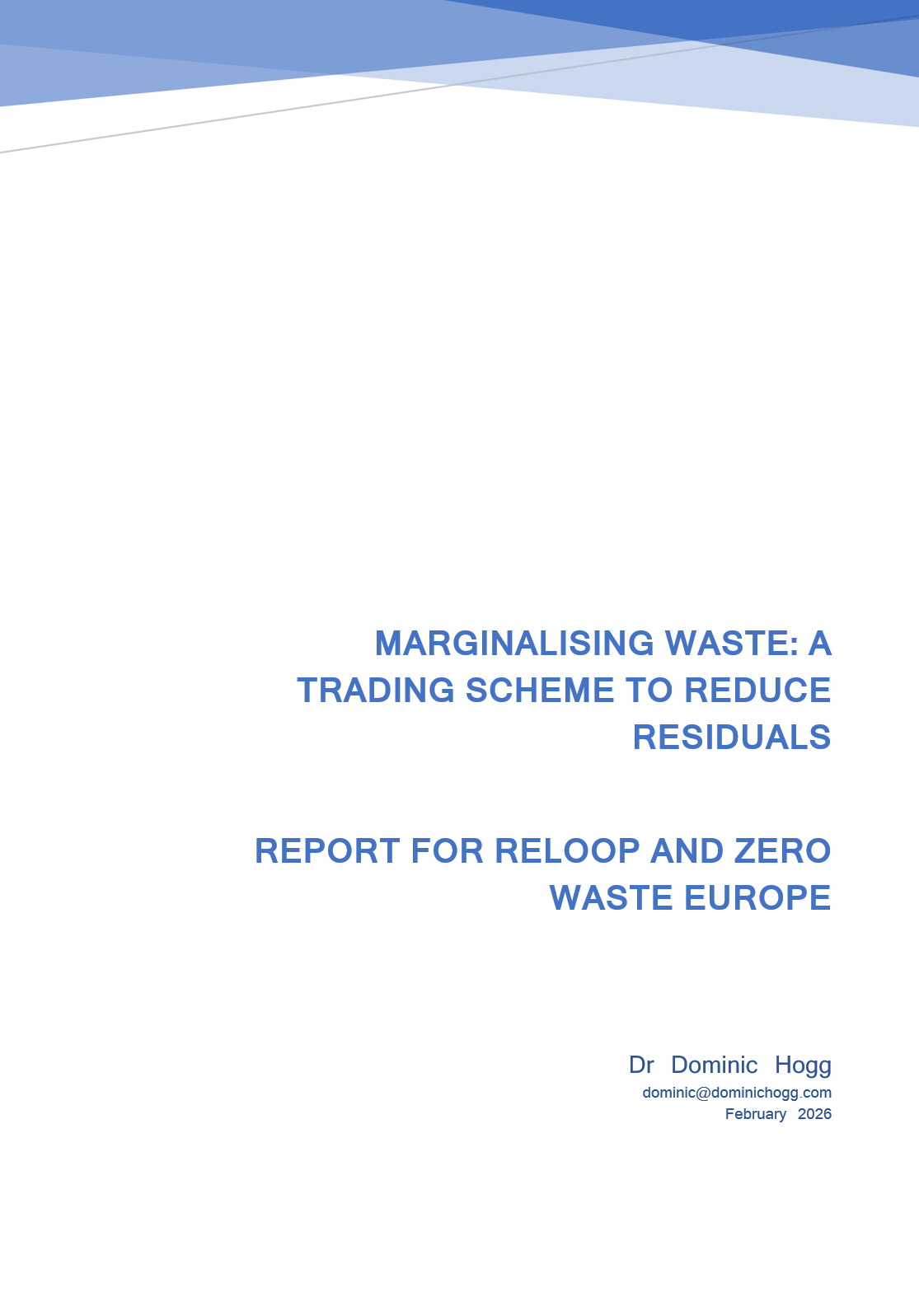 Marginalising waste: A trading scheme to reduce residuals
