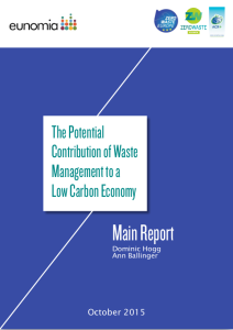 The Potential Contribution of Waste Management to a Low Carbon Economy: report cover page