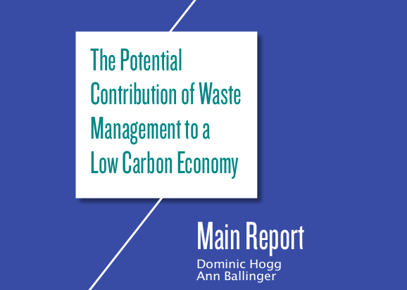 The Potential Contribution of Waste Management to a Low Carbon Economy: report cover page