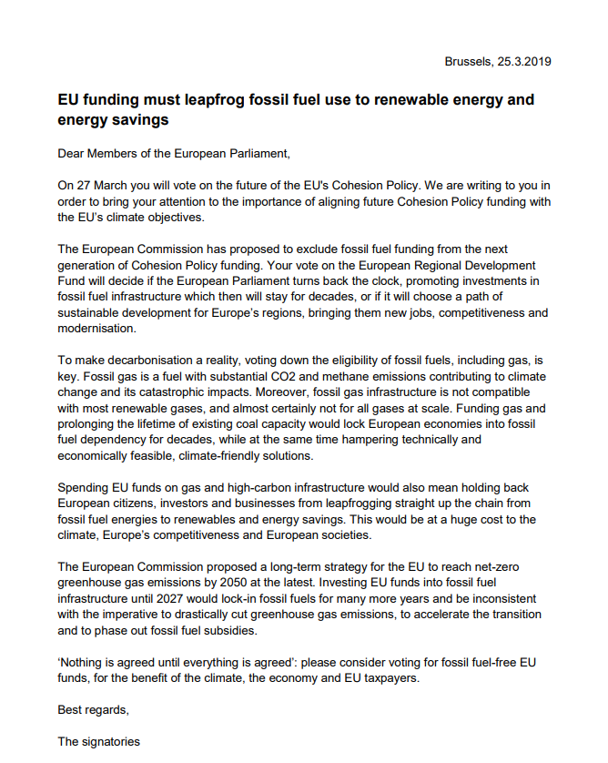 EU funding must leapfrog fossil fuel use to renewable energy and energy savings